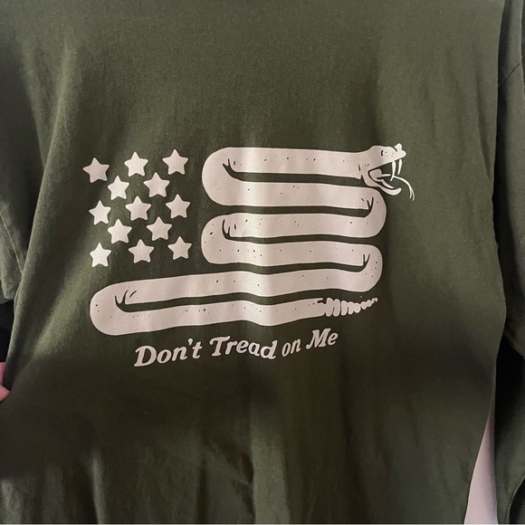 Rags of Honor Don’t Tread on Me Green Long Sleeve Tee Made in USA Men’s Medium - Picture 2 of 9